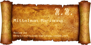 Mittelman Marianna névjegykártya